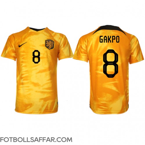 Nederländerna Cody Gakpo #8 Hemmatröja VM 2022 Kortärmad